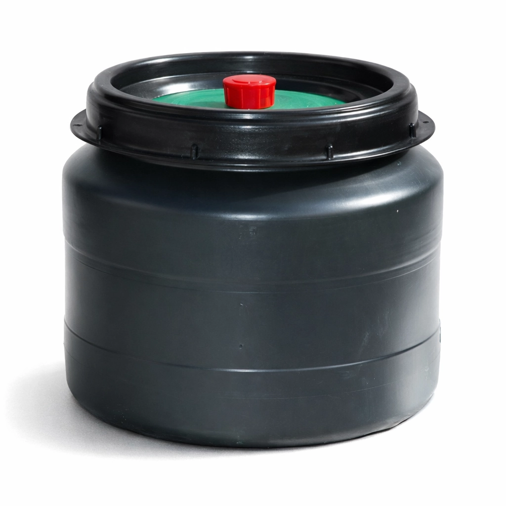 KGF Krautgärfass aus HDPE mit großer Öffnung, lebensmittelecht, lichtundurchlässig und schlagfest