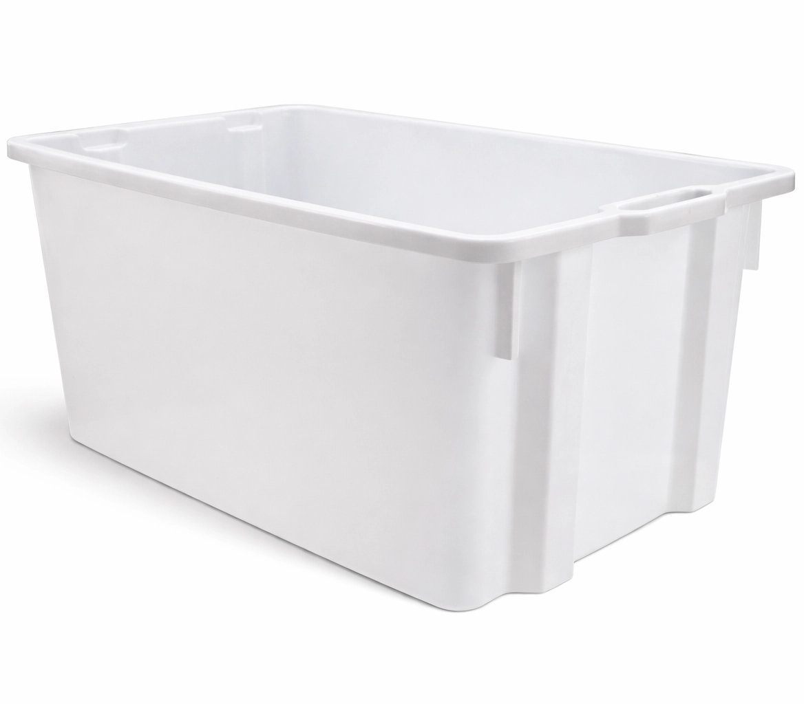 Lebensmittelechter Drehstapelbehälter ungelocht, aufeinander und ineinander stapelbar