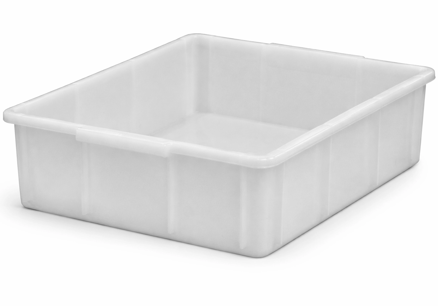 Stapelbarer Kasten aus HDPE mit Muschelgriffen, lebensmittelecht, 10–130 l, −30 bis +80 °C