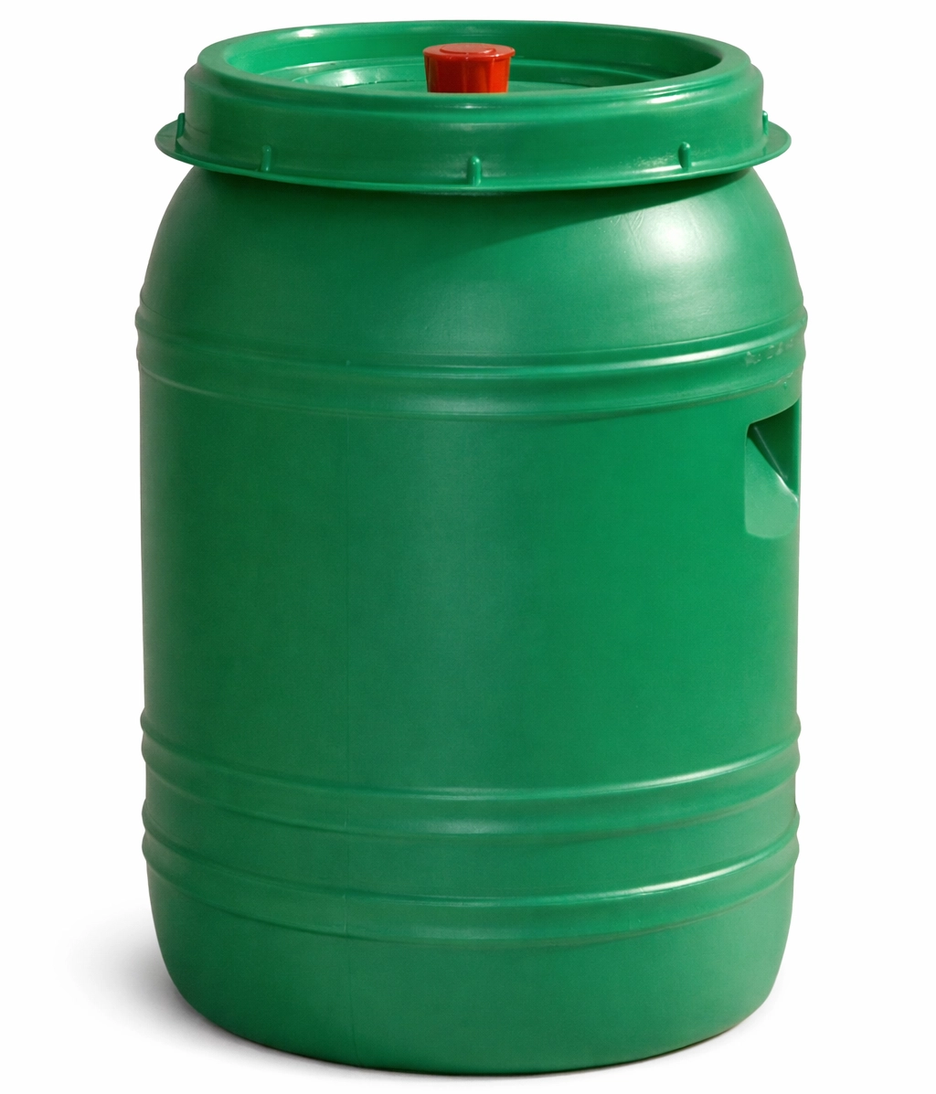 Weithals-Maischefass MF mit Gärglocke, Hahn und Zubehörpaket, lebensmittelecht und lichtgeschützt