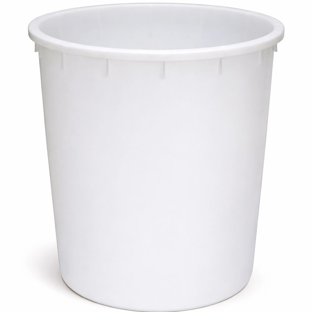 Weiße Futtermittel- und Lagertonne aus HDPE mit Griffen